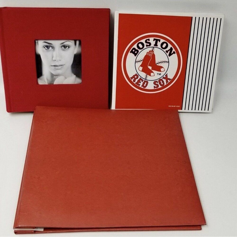 MLB Boston Red Sox Autograph Photo Album With Pen Malden Scrapbook Album Lot 3